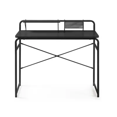 KAVE HOME rektangulärt Foreman-skrivbord - svart melamin och metall (98x48)