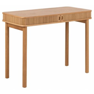 ACT NORDIC Langley skrivbord, m. spjälfront och 2 skjutdörrar - naturlig ekfaner och ek (100x50x75)