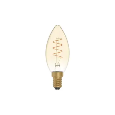 LED-lampa Golden Carbon Line Curved Spiral 2,5W E14 kronljus dimbar