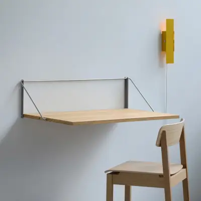 Moebe - Fold-out Desk väggfällbart skrivbord, ljust trä, 90 cm, ek –