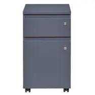 NORDIC LIVING COLLECTION Låsbar rullcontainer på hjul i antracit med en låda och dörr