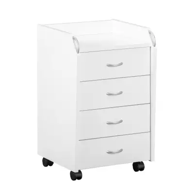 NORDIC LIVING COLLECTION Pronti vit rullcontainer med förvaringsfack, 4 lådor och 4 svänghjul