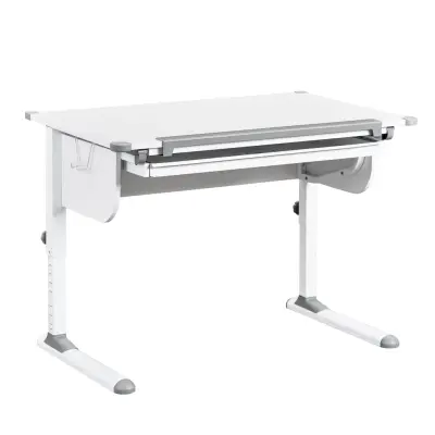 NORDIC LIVING COLLECTION Studare-skrivbord med låda med tryckfunktion, höjdjusterbart och vinklingsbart hyllplan