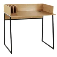 NORDLYS Benton skrivbord, med förvaring - brunt trä och svart metall (90x48)