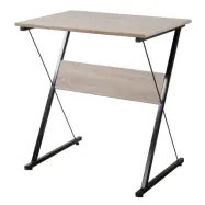 NORDLYS Detroit skrivbord, rektangulärt - brunt trä och svart metall (70x48)