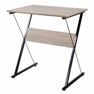 NORDLYS Detroit skrivbord, rektangulärt - brunt trä och svart metall (70x48)