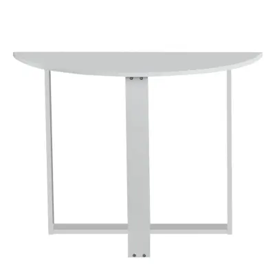 NORDVÄRK Mellanstort skrivbord, halvrund - blank vit melamin (106x45)