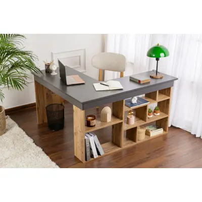 NORDVÄRK Vesper - Antracit, Atlantic Pine Skrivbord