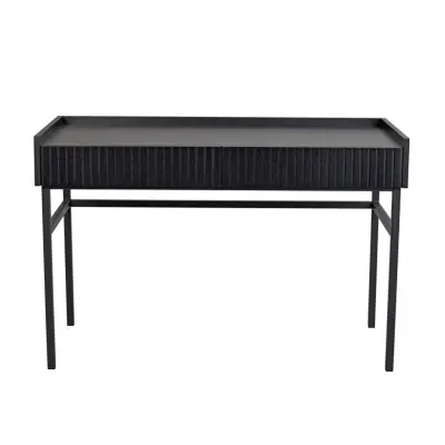 ROWICO Halifax Skrivbord, med 2 Lådor - Svart Ekfanér, Ek och Metall (120 x 61 cm)