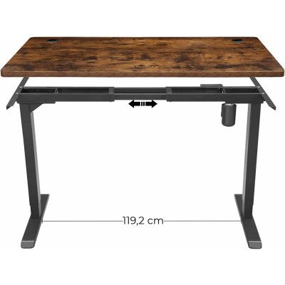 SONGMICS bordsskiva för elektriskt skrivbord, bordsskiva med släta kanter, melaminbeläggning, MDF, 140 x 70 x 1,8 cm, vintagebrun LDB002B01