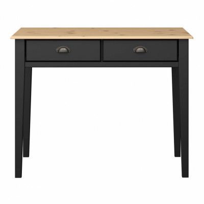 STEENS Nola skrivbord, w. 2 lådor - mörkt kaffe/naturfuru/MDF
