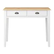 STEENS Nola skrivbord, w. 2 l&aring;dor - vit/naturfuru/MDF