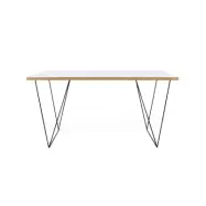 TEMAHOME Flow Skrivbord - Vit/Svart - 140x75 cm