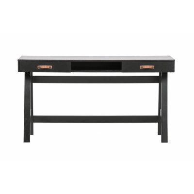 TRÄ Dian skrivbord, w. 1 fack och 2 lådor - svart furu (140x62)