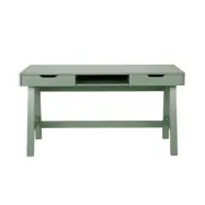 TRÄ Nikki skrivbord, w. 1 fack och 2 lådor - jadegrön furu (140x62)