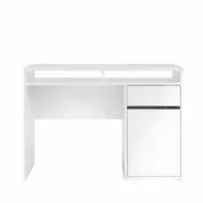 TVILUM Function Plus Skrivbord, med 1 Lucka, 2 Fack och 1 Låda - Vitt Folie och Plast (110,2 x 48.2 cm)