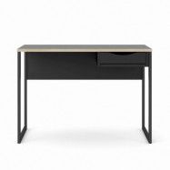 TVILUM Function Plus skrivbord, med låda - svart folie och svart stål