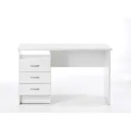 TVILUM Function skrivbord - vitt kompositträ, med 3 lådor