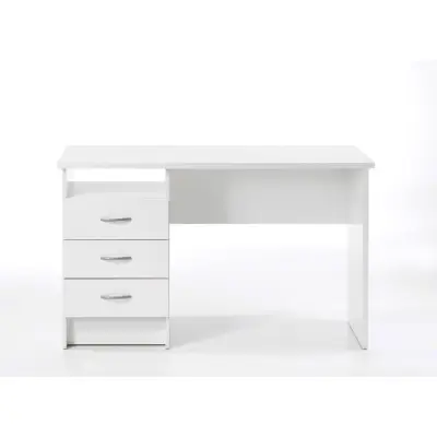 TVILUM Function skrivbord - vitt kompositträ, med 3 lådor