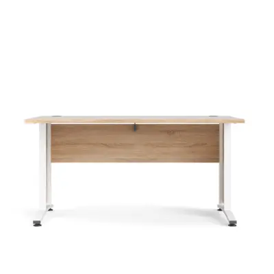 TVILUM Prima Skrivbord - Naturlig Ekfanér och Vit (150 x 80 cm)