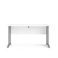 TVILUM Prima Skrivbord - Vitt Trä och Silvergrått Stål (150 x 80 cm)