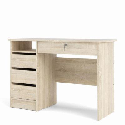 TWILUM Function Plus skrivbord, w. 1 fack och 4 lådor - ekfärgad folie och melamin