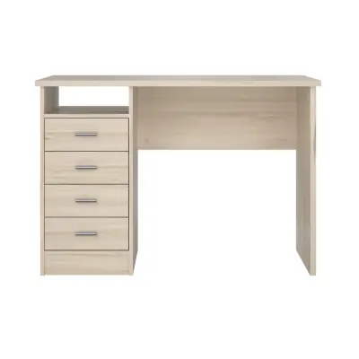 TWILUM Function Plus skrivbord, w. 1 fack och 4 lådor - Jasmund naturlig MDF