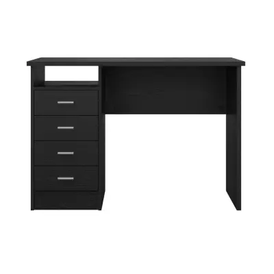TWILUM Function Plus skrivbord, w. 1 fack och 4 lådor - svart ask MDF (110x48,5)
