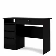 TWILUM Function Plus skrivbord, w. 1 fack och 4 l&aring;dor - svart folie och melamin