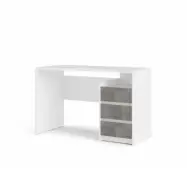 TWILUM Function Plus skrivbord, w. 3 l&aring;dor - gr&aring; och vit folie och melamin