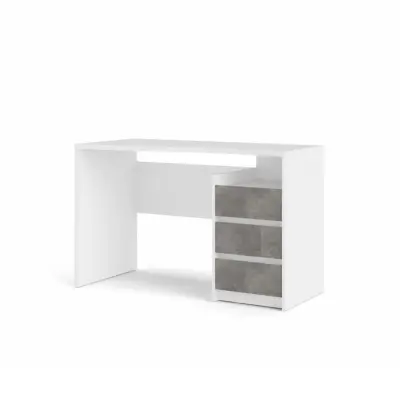 TWILUM Function Plus skrivbord, w. 3 lådor - grå och vit folie och melamin