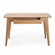 UNIQUE FURNITURE Rho Skrivbord, med L&aring;da - Naturlig Ekfan&eacute;r