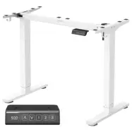 VASAGLE Elektriskt höj- och sänkbart skrivbord, höjdjusterbart skrivbordsstativ, bordsstativ utan bordsskiva med 2 krokar, 3 höjdminnesfunktioner, stål, mattvit LSD021W01