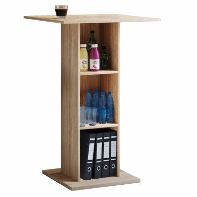 VCM NORDIC Bofus stående skrivbord, med 2 hyllplan - natur trä