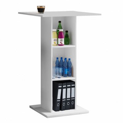 VCM NORDIC Bofus stående skrivbord, med 2hyllplan - vitt trä