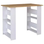 VCM NORDIC Efilo skrivbord, w. 4 rum - vitt och naturligt trä (90x56)