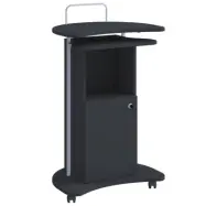 VCM NORDIC Komil stående skrivbord, med dörr - svart trä