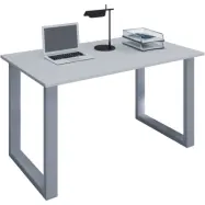VCM NORDIC Lona U-feet skrivbord - grått trä och silvergrå metall (110x50)