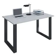 VCM NORDIC Lona U-feet skrivbord - grått trä och svart metall (140x80)