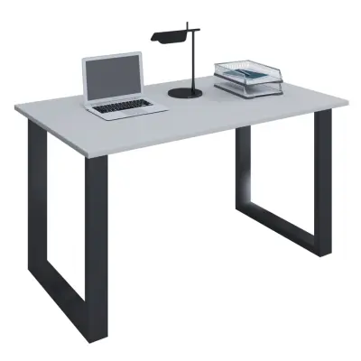 VCM NORDIC Lona U-feet skrivbord - grått trä och svart metall (140x80)