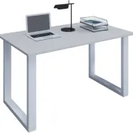 VCM NORDIC Lona U-feet skrivbord - grått trä och vit metall (110x50)