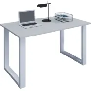 VCM NORDIC Lona U-feet skrivbord - grått trä och vit metall (140x80)