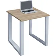 VCM NORDIC Lona U-feet skrivbord - natur trä och vit metall (80x80)