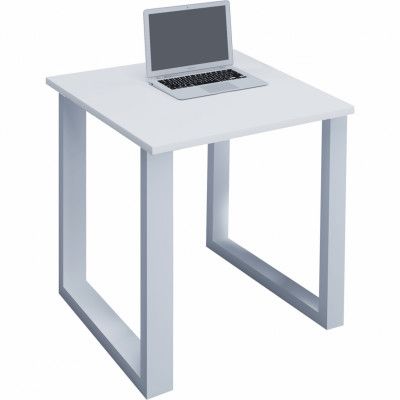 VCM NORDIC Lona U-feet skrivbord - vitt trä och metall (80x80)