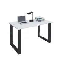 VCM NORDIC Lona U-feet skrivbord - vitt trä och svart metall (80x50)