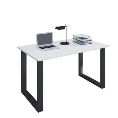 VCM NORDIC Lona U-feet skrivbord - vitt trä och svart metall (110x50)