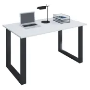 VCM NORDIC Lona U-feet skrivbord - vitt trä och svart metall (140x80)