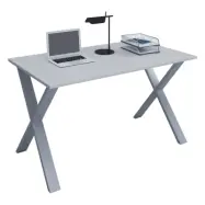 VCM NORDIC Lona X-feet skrivbord - grått trä och silvergrå metall (110x50)