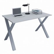 VCM NORDIC Lona X-feet skrivbord - grått trä och silvergrå metall
