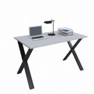 VCM NORDIC Lona X-feet skrivbord - grått trä och svart metall